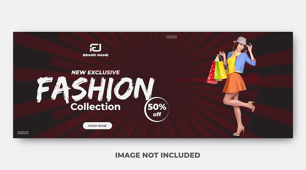 Stylish fashion sale Linkedin cover banner template