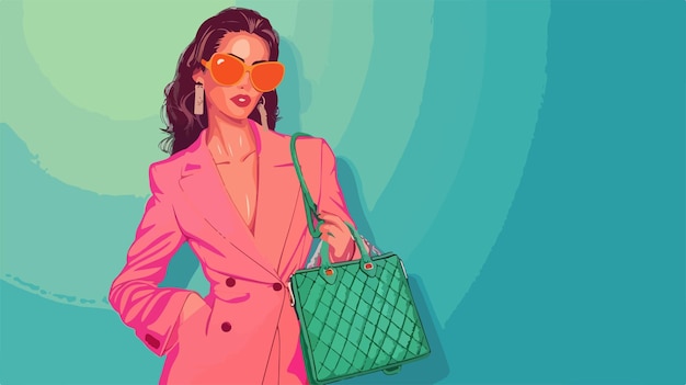 Vector stylish fashion woman vector illustration