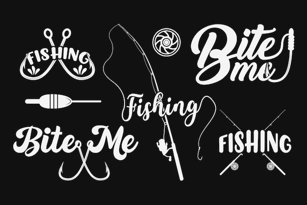 Stylish Fishing Typography Bundle Creative Fishing Design Fishing Enthusiasts Tee Unique Fishing