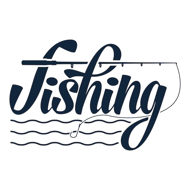 Vector stylish fishing typography for fishing lover