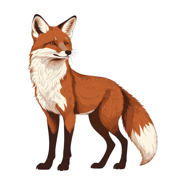 Vector stylish fox standing vector illustration