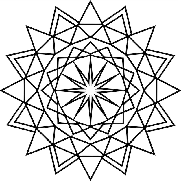 Stylish geometric line pattern design Coloring Pages