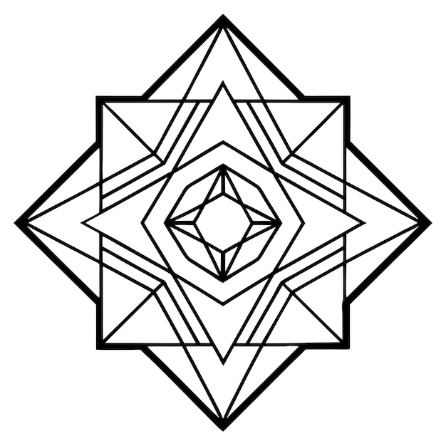 Stylish geometric line pattern design Coloring Pages