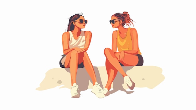 Stylish girl in sunglasses interacting with friend outdoors