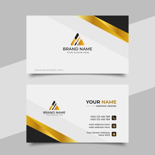 Stylish Golden Luxury Business Card Template Design