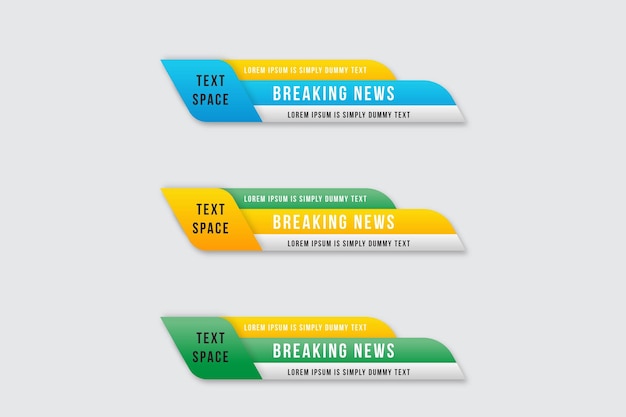 Stylish Gradient geometric lower third banner template design premium Vector