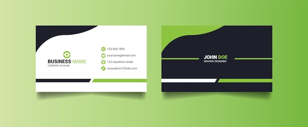 Stylish green color vector business card template