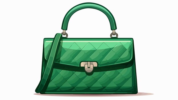 Vector stylish green women handbag with modern design