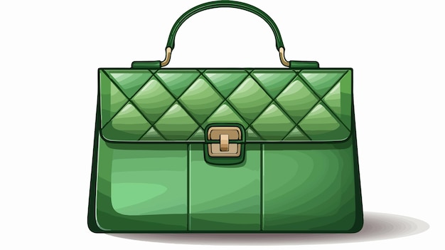 Vector stylish green women handbag with modern design