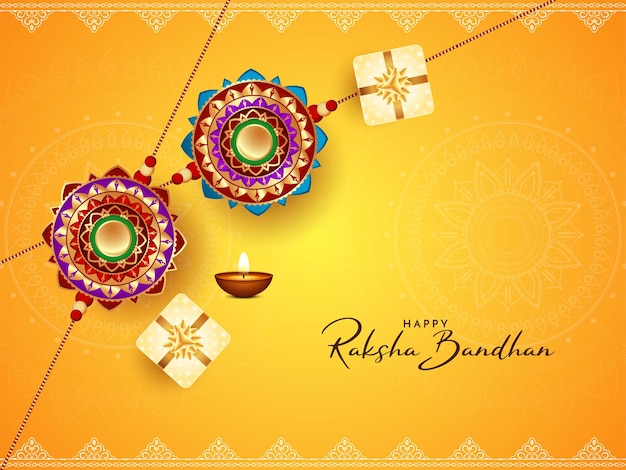 Stylish Happy Raksha Bandhan festival classic card design