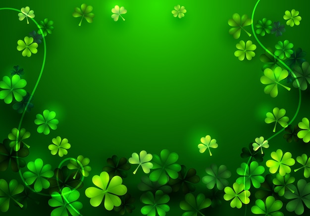 Vector stylish happy saint patricks day blank background with clover