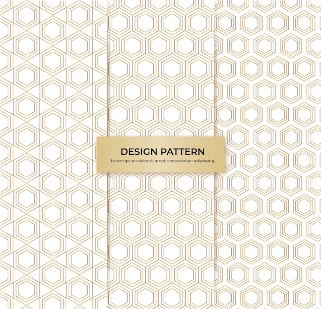 Stylish hexagonal design pattern background set