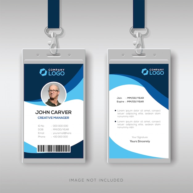 Stylish ID card with blue details