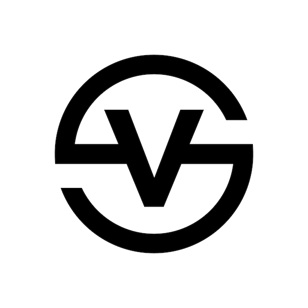 Stylish Letter S symbol Combination with Letter V