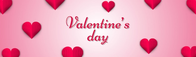 Stylish lettering of valentine's day on glossy pink background d