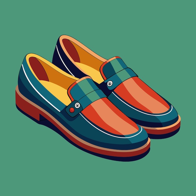 Vector stylish loafers vector illustration for fashion design projects