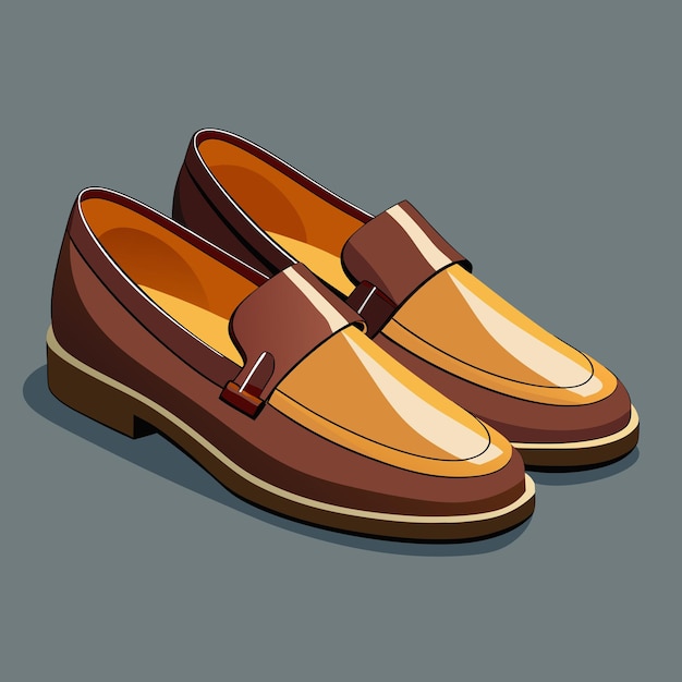 Vector stylish loafers vector illustration for fashion design projects