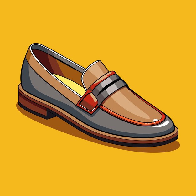 Vector stylish loafers vector illustration for fashion design projects