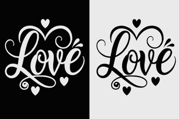 Stylish Love Typography TShirt Designs Modern Fashion