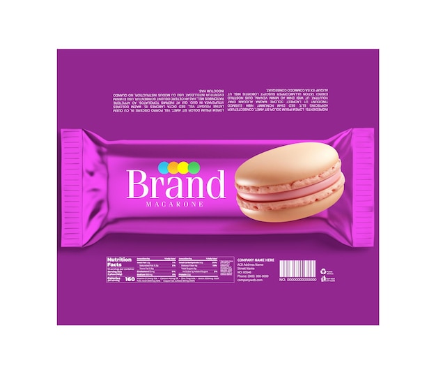 Vector stylish macaron packaging label design