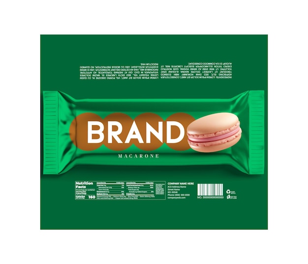 Vector stylish macaron packaging label design