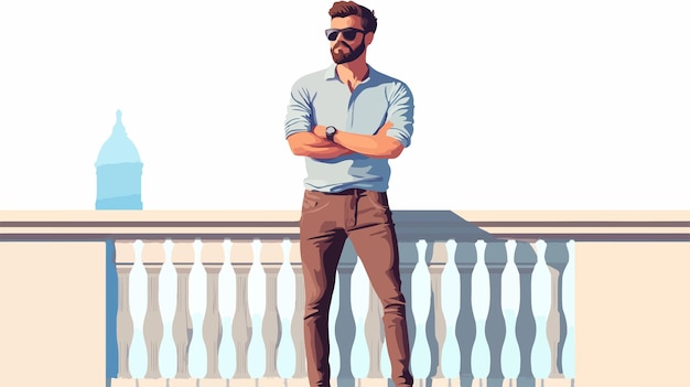 Stylish Man Posing with Confidence in Urban Setting