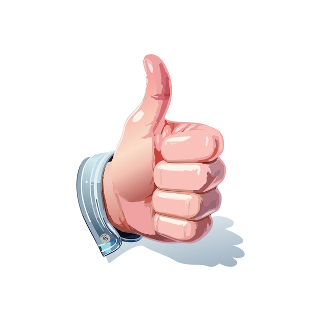 Stylish minimalistic thumbs up icon designed in pastel colors for modern graphic applications