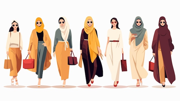 Stylish Modern Arabic Women in Fashion Clothes