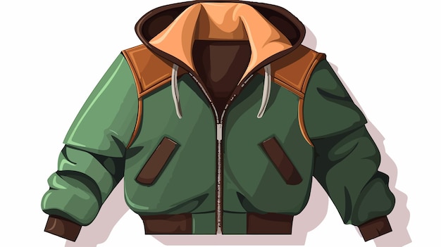 Stylish Modern Brown Green Jacket Cartoon Illustration