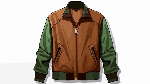 Stylish Modern Brown Green Jacket Cartoon Illustration