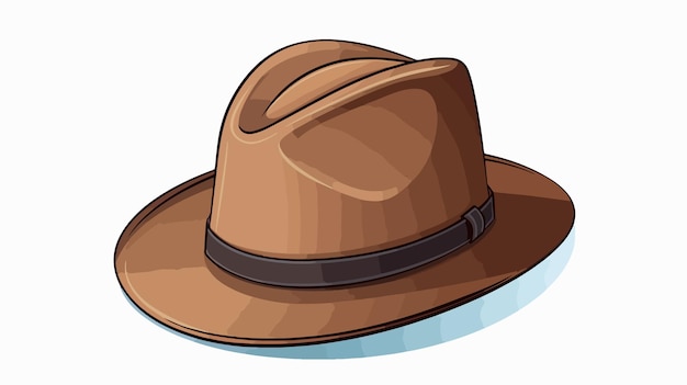 Stylish Modern Brown Hat Cartoon Illustration