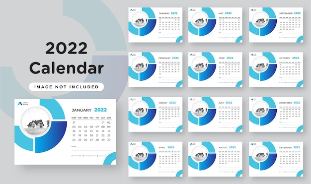 stylish modern Desk calendar 2022 Premium Vector