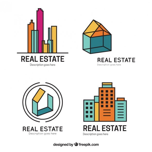 Vector stylish modern real estate logos