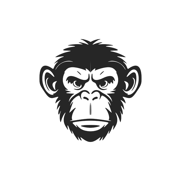 A stylish monkey logo in black and white for your brand