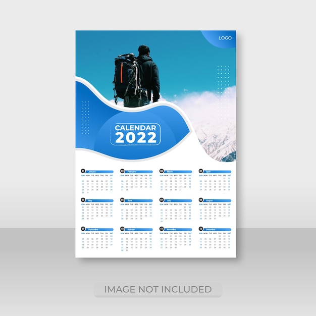 Stylish New Year 2022 Wall Calendar Design