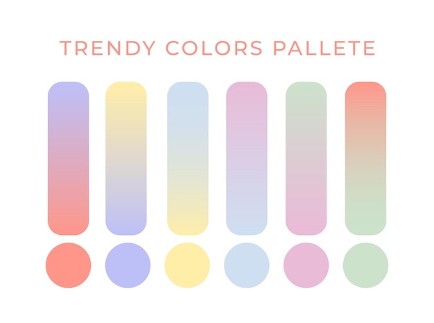 Stylish pastel gradient set color pick Pastel pallete set. Trendy gradient set pallete