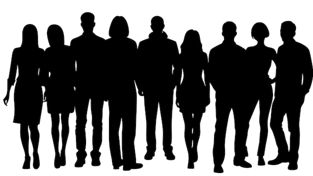 Vector stylish people silhouette graphics for modern design dynamic people silhouette