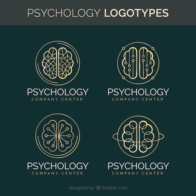 Stylish psychology logo collection