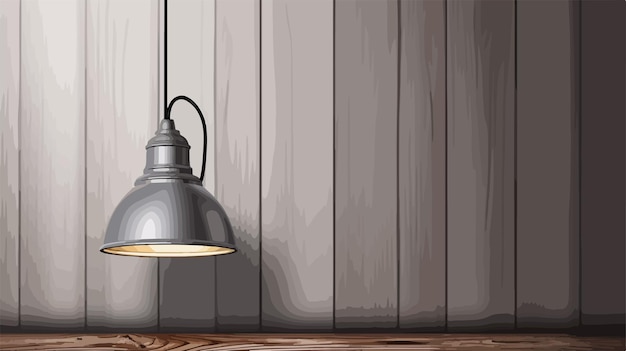 Vector stylish retro lamp on grey wooden background vector