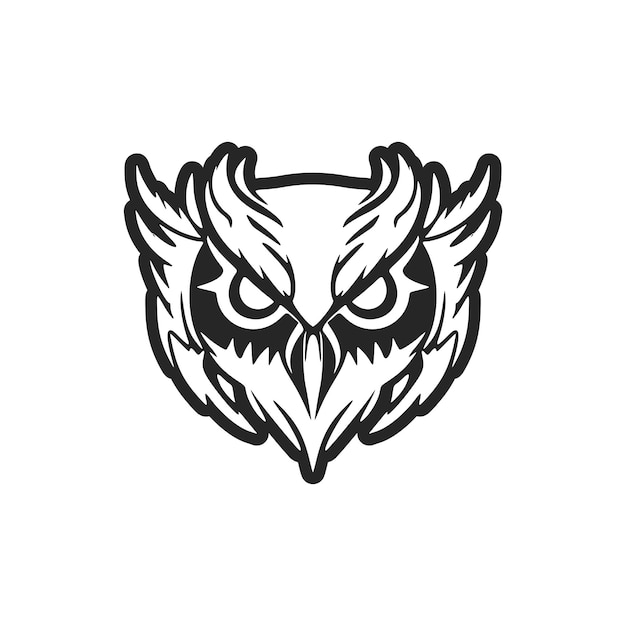 Stylish simple black owl logo Isolated on a white background