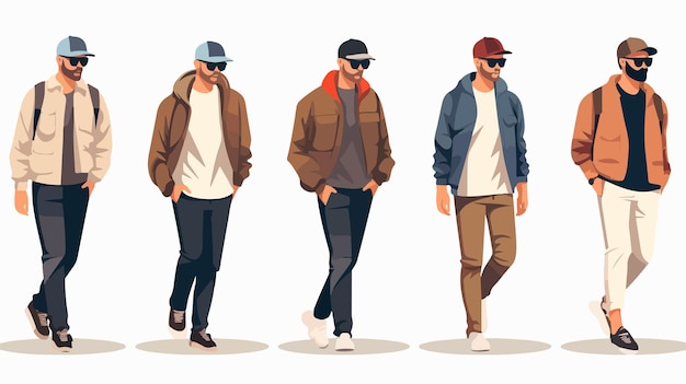 Stylish Urban Men Fashion Vector Illustration