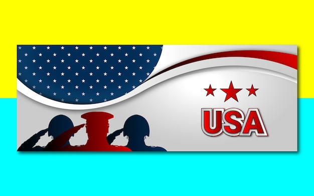 Stylish USA banner for memorial day and independence day vector