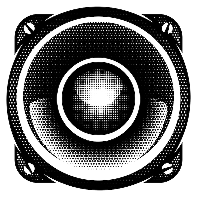 Vector stylish vector monochrome detailed illustration with speaker