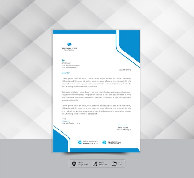 A stylish vector template for business letterhead for your project