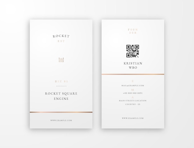 Vector stylish vertical business card template with gold and black accents