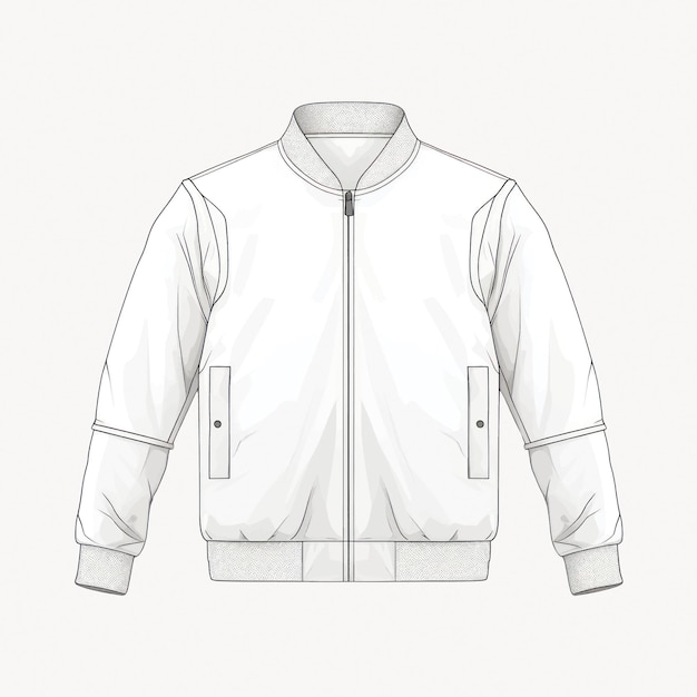 Stylish white bomber jacket illustration