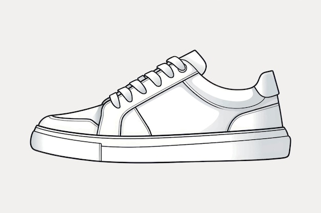 Stylish white sneaker illustration