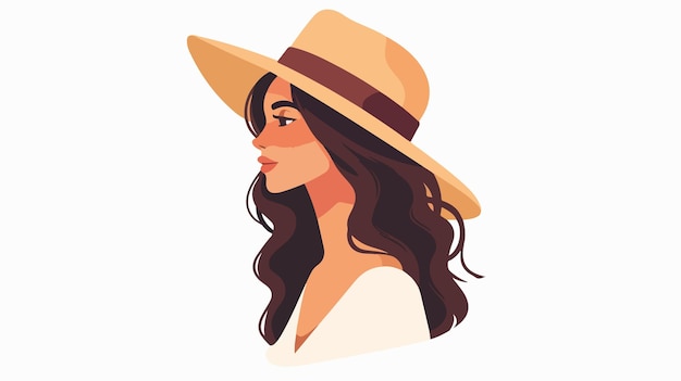 Stylish Woman Cartoon Avatar with Hat Icon