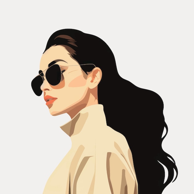 Stylish woman wearing sunglasses illustration