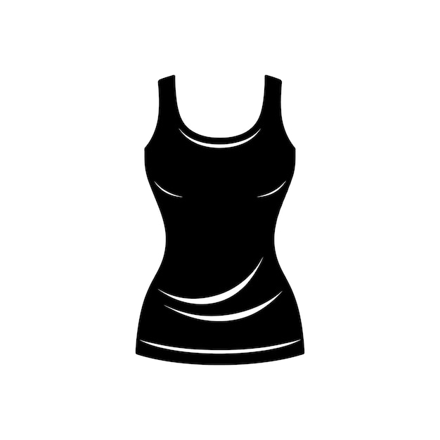 Vector stylish womens tank top vector black and white minimalist fashion design icon